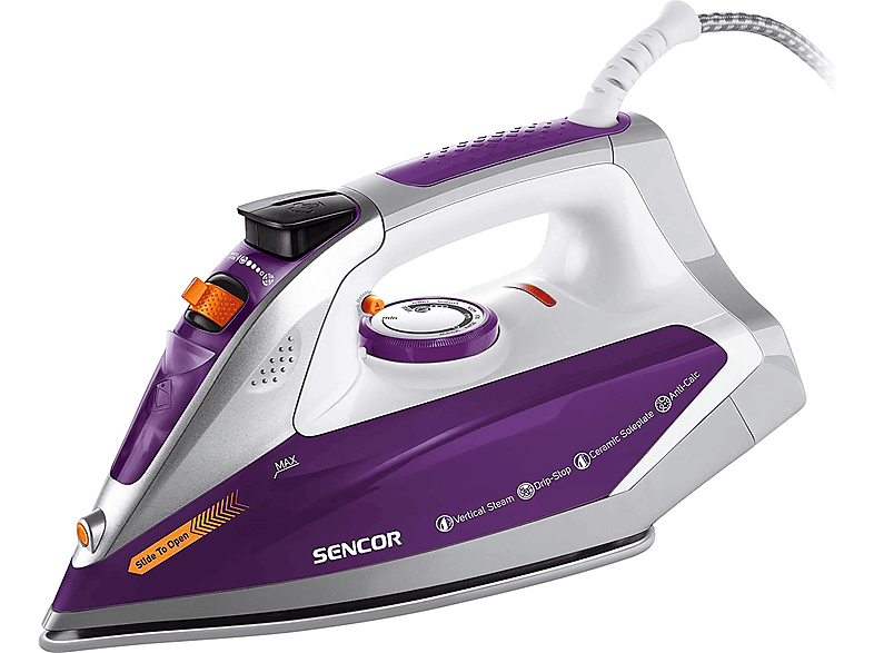 Plancha de vapor SENCOR SSI 8710VT, 200 ml, Morado MediaMarkt