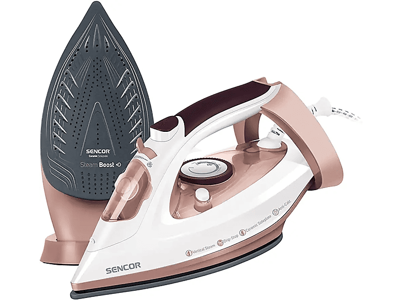 Plancha de vapor SENCOR SSI 8300RS, 350 ml, Blanco MediaMarkt