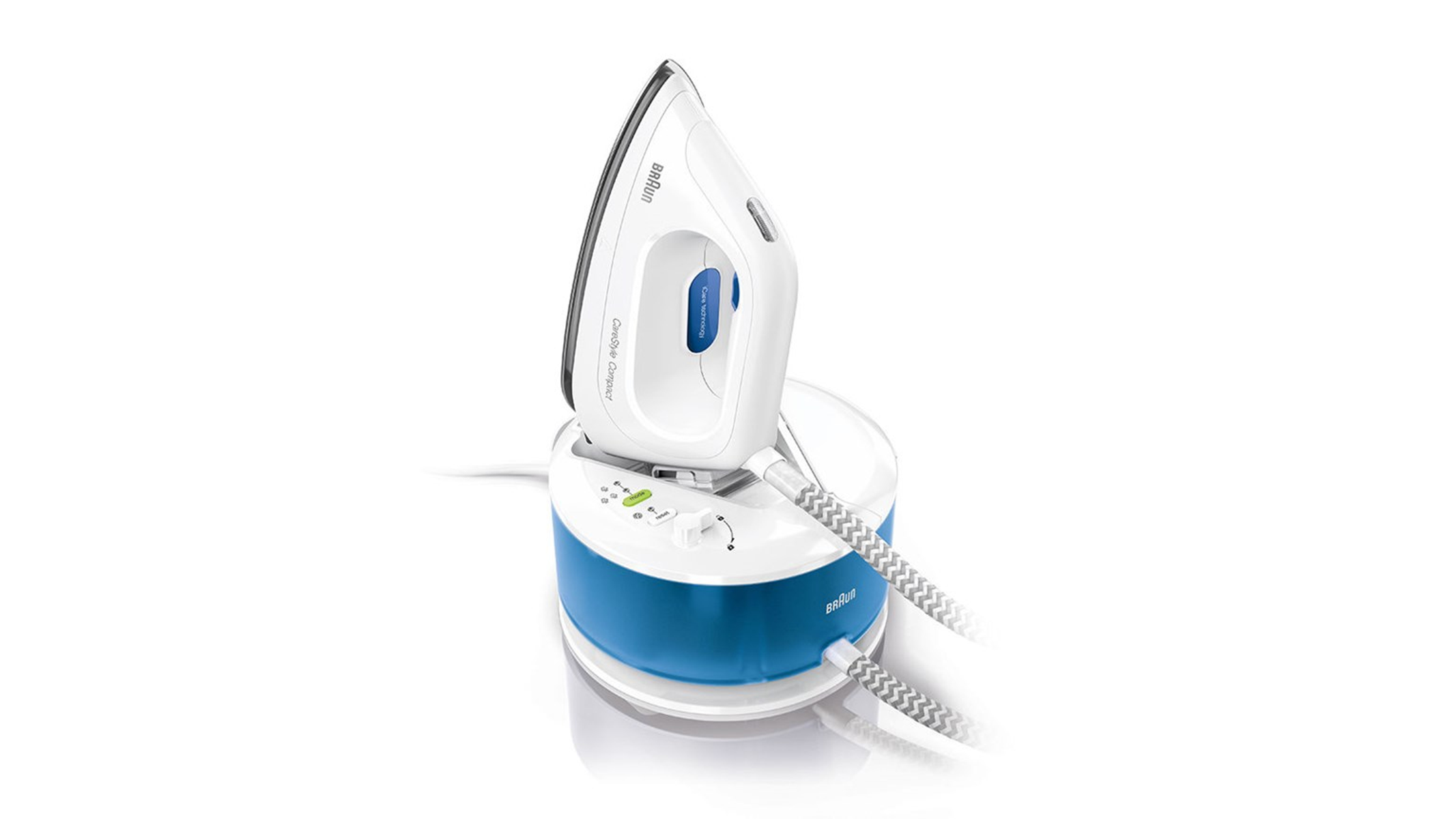 Centro de planchado - CareStyle 2 Compact IS 2043 BRAUN HOGAR, 220 V, 300 g/min, 5,0 bar, FreeGlide3D, Blanco