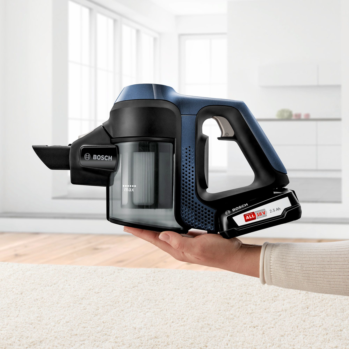 BOSCH BBS 611 PCK UNLIMITED SERIE 6 BLAU Stielsauger, Akkubetrieb, 45 Watt