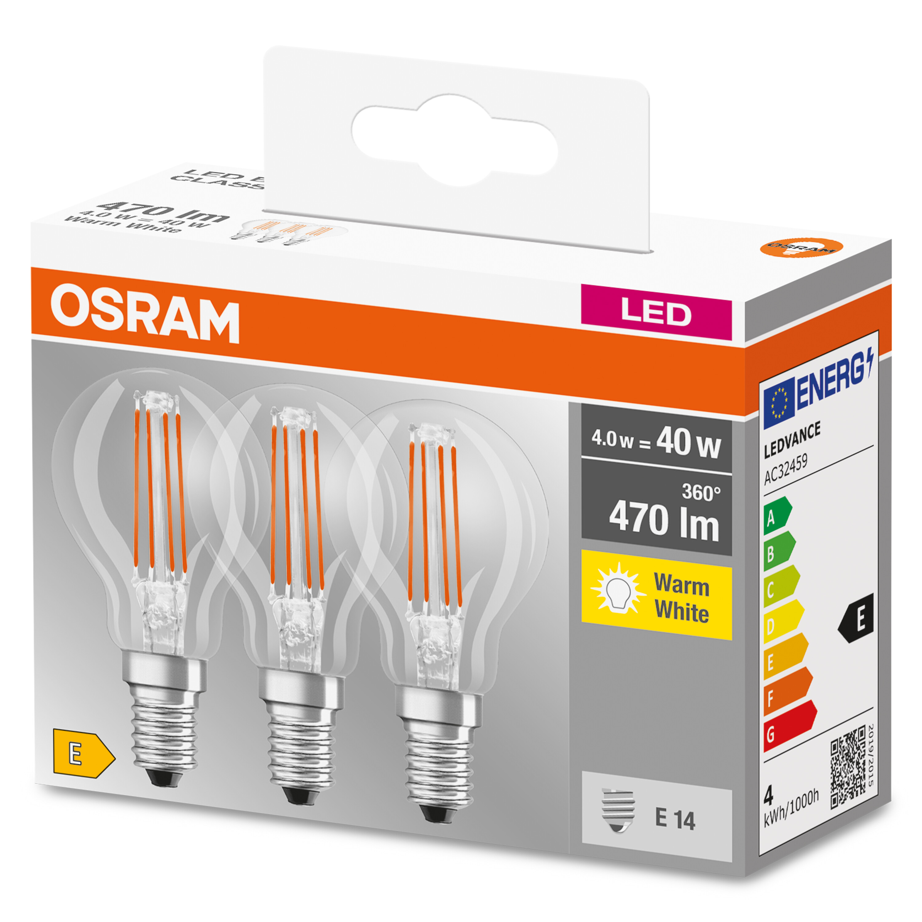 OSRAM  LED LED CLASSIC 470 Lampe BASE P Warmweiß Lumen