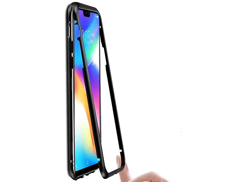 INF XiaoMi Redmi Note7/7Pro Handyhülle magnetisch Glas/Schwarz, Full Cover, XiaoMi, Redmi Note7 / 7Pro, Schwarz