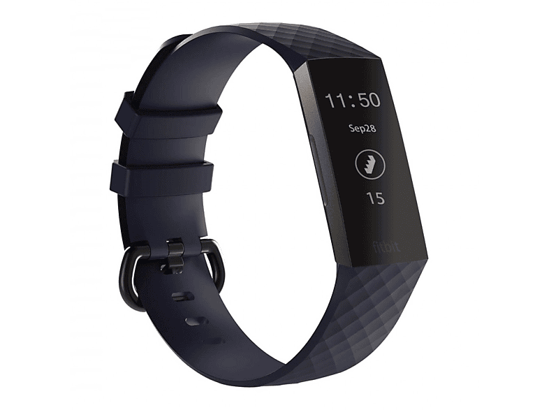 INF Fitbit Charge 3/4 Armband Silikon dunkelblau S, Ersatzarmband, Fitbit, Charge 3/4