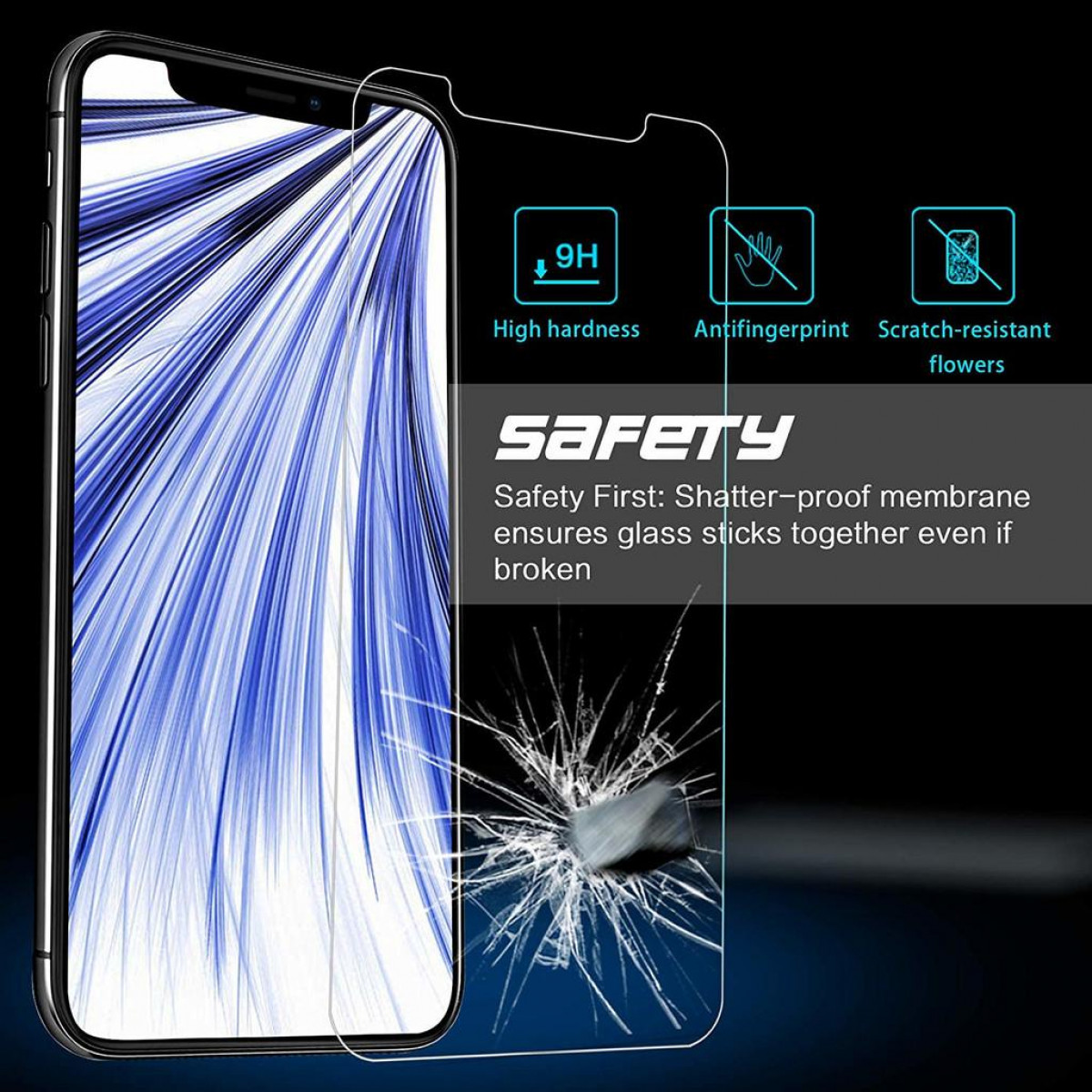 INF Displayschutzfolie iPhone iPhone Displayschutz(für XR XR) Glas Apple 2er-Pack gehärtetes