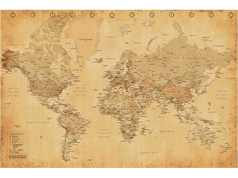 Weltkarte Landkarten Style Vintage 