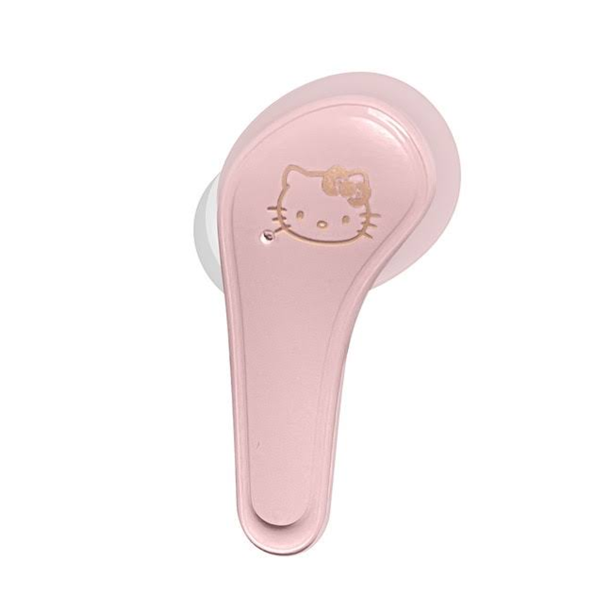 Różowy pączek Hello Kitty. Ma logo Hello Kitty i białe końcówki.