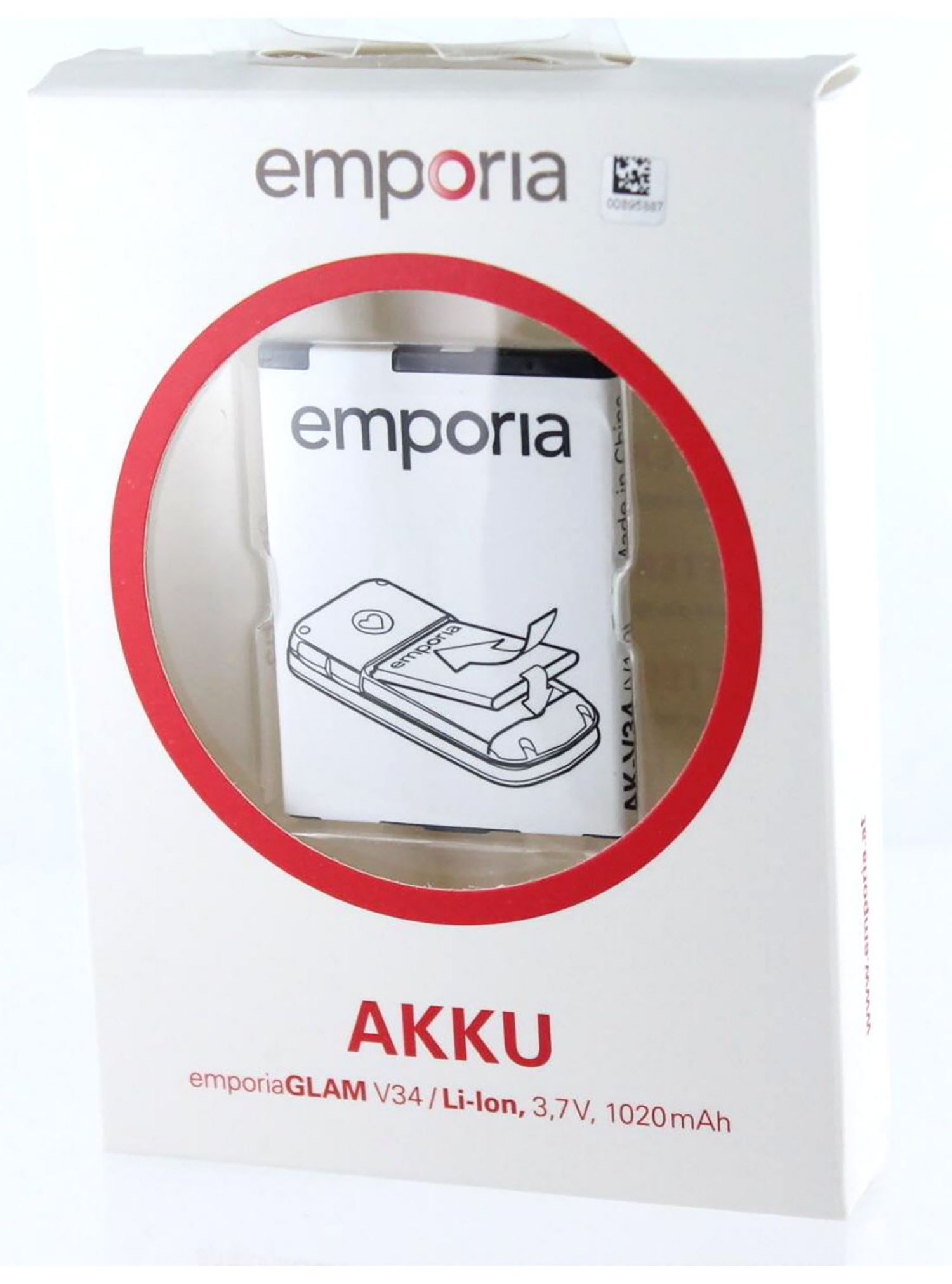 Volt, Akku mAh Original 3.7 für Handy-/Smartphoneakku, Li-Ion, AK-V66 EMPORIA 1020 Emporia Li-Ion