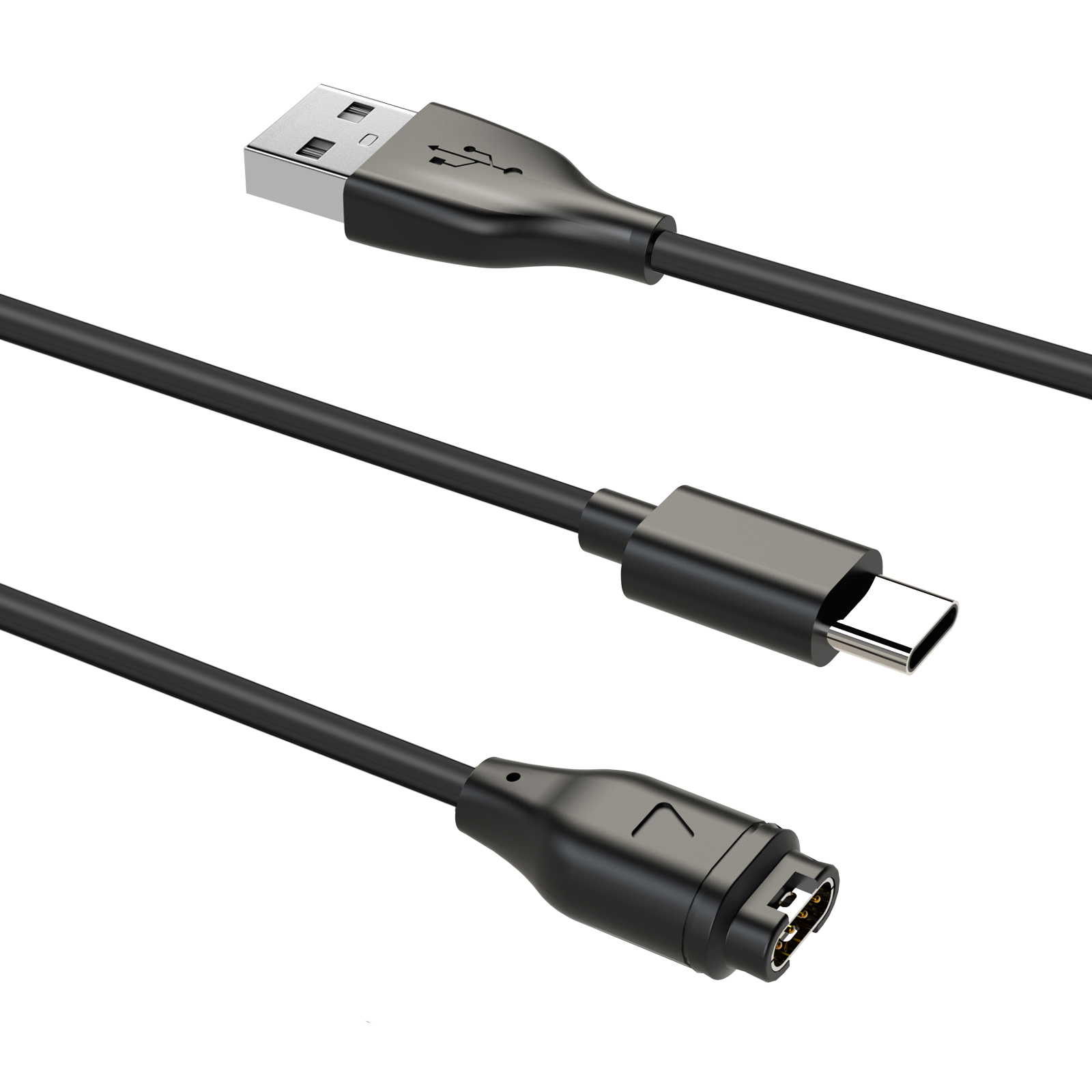 USB-C-Handy für Ladekabel Sportuhr und schwarz INF 2-in-1-Ladegerät Garmin,