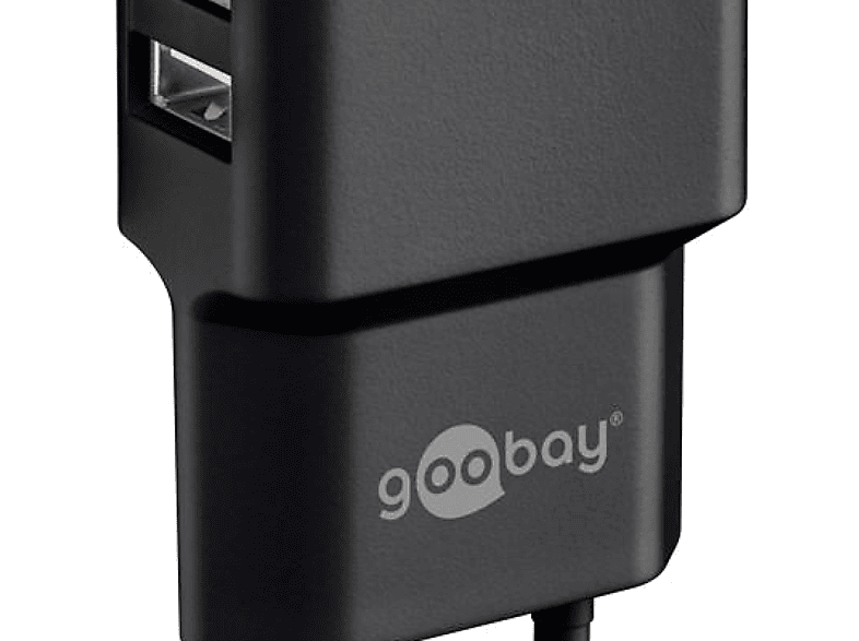 GOOBAY schwarz (12W) Apple, Dual Schwarz USB-Ladegerät USB-Ladegerät