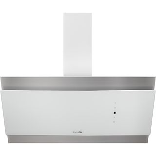 campana extractora - UNIVERSALBLUE ANDES 4090W Campana inclinada cristal + inox 90 cm, Blanco