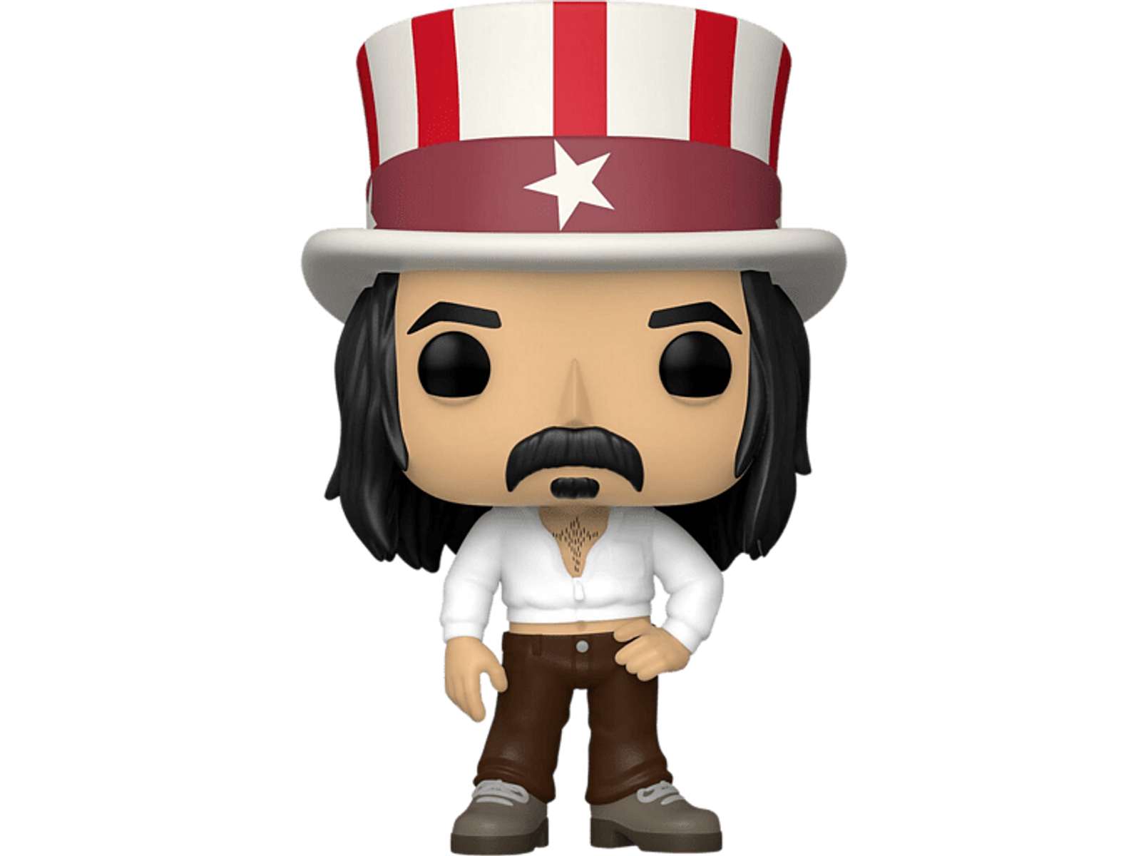 Funko Pop Figur eines Mannes mit Uncle Sam Hut und weißem Hemd.