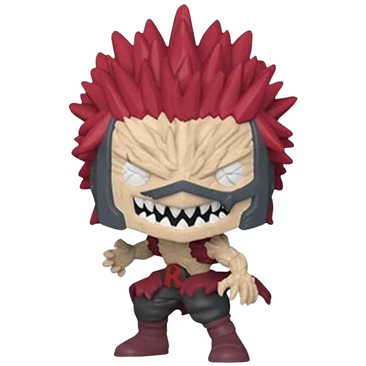 Eine Funko Pop Figur eines rothaarigen Anime-Charakters mit stacheliger Frisur und ernstem Blick.