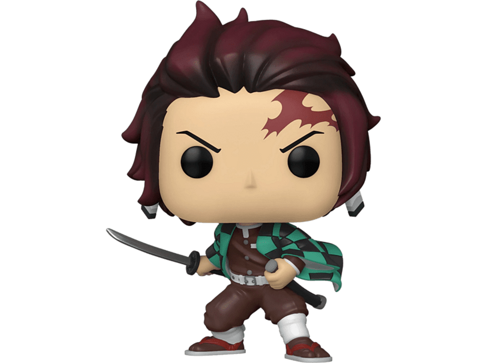 Figura Funko Pop di Tanjiro Kamado che tiene una spada.