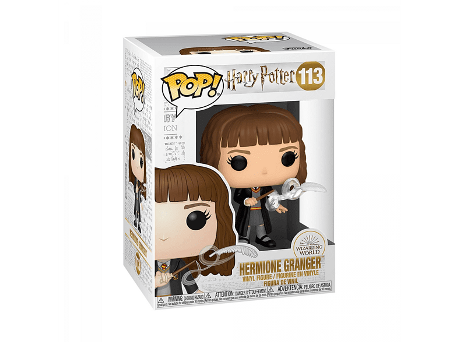 Funko Pop! Figur von Hermine Granger aus Harry Potter mit einem Quidditch-Besen.