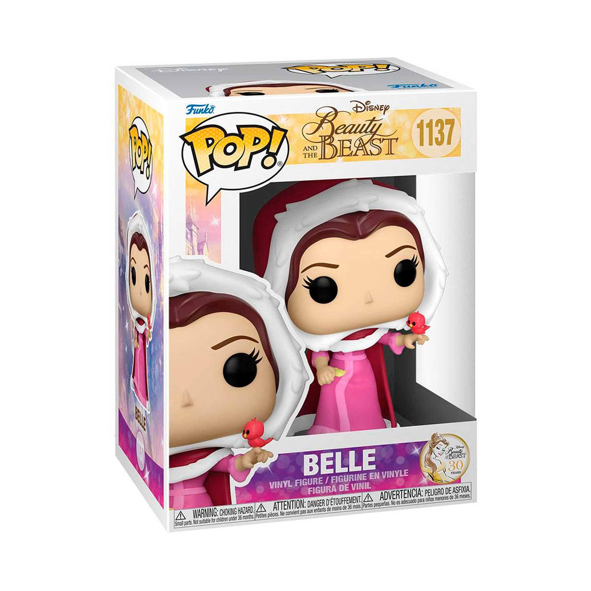 Funko Pop! della figura di Belle de La Bella e la Bestia, in una scatola.