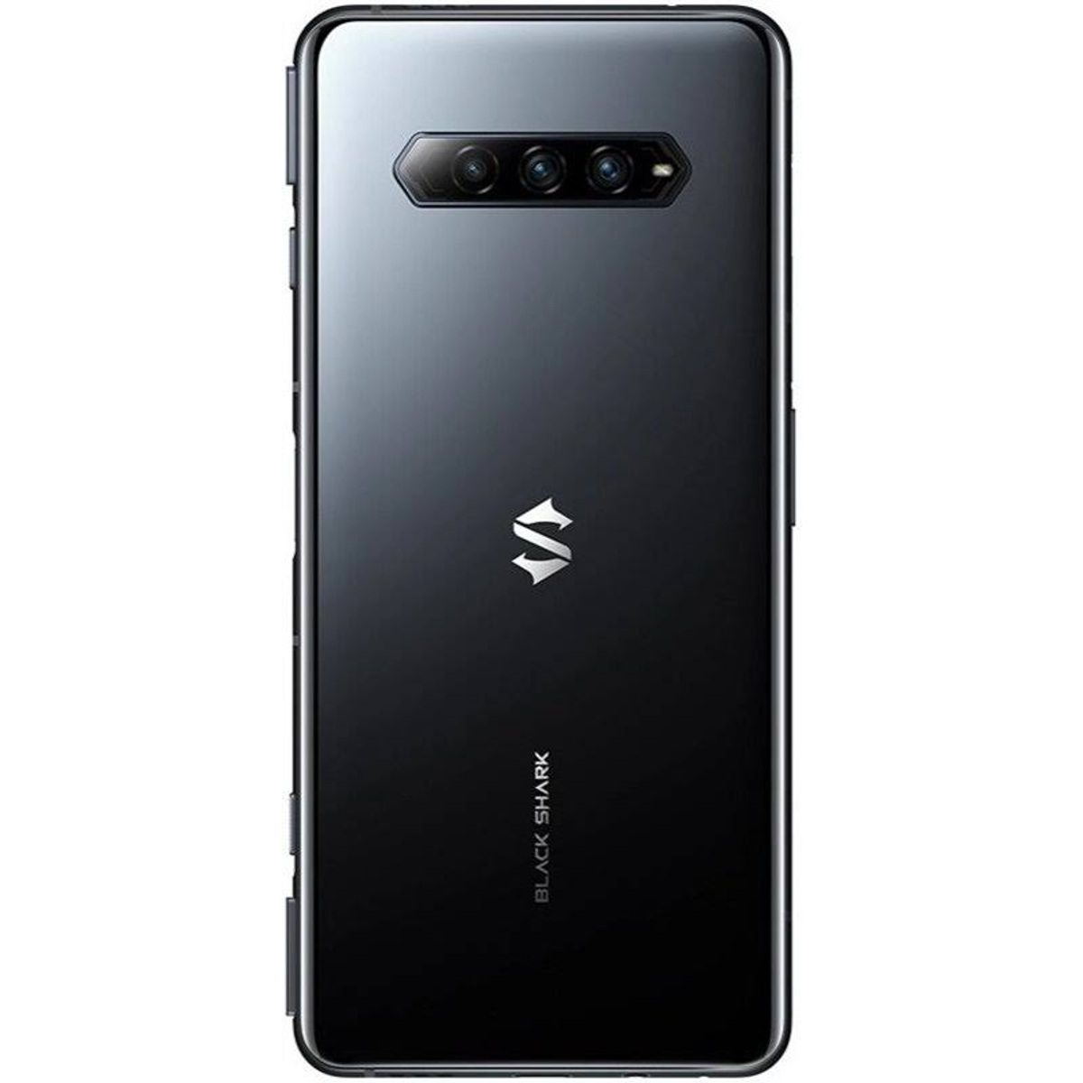 Schwarzes Smartphone mit einem Dreifach-Kamerasystem auf der Rückseite.