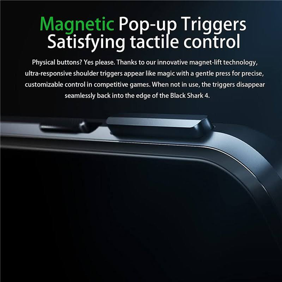 Schwarzes Telefon mit magnetischen Pop-up-Triggern.