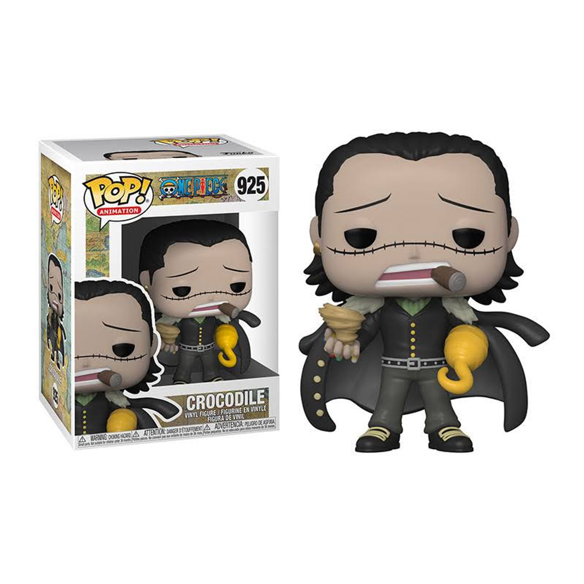 Figurka Crocodile w pudełku, z figurką poza pudełkiem.