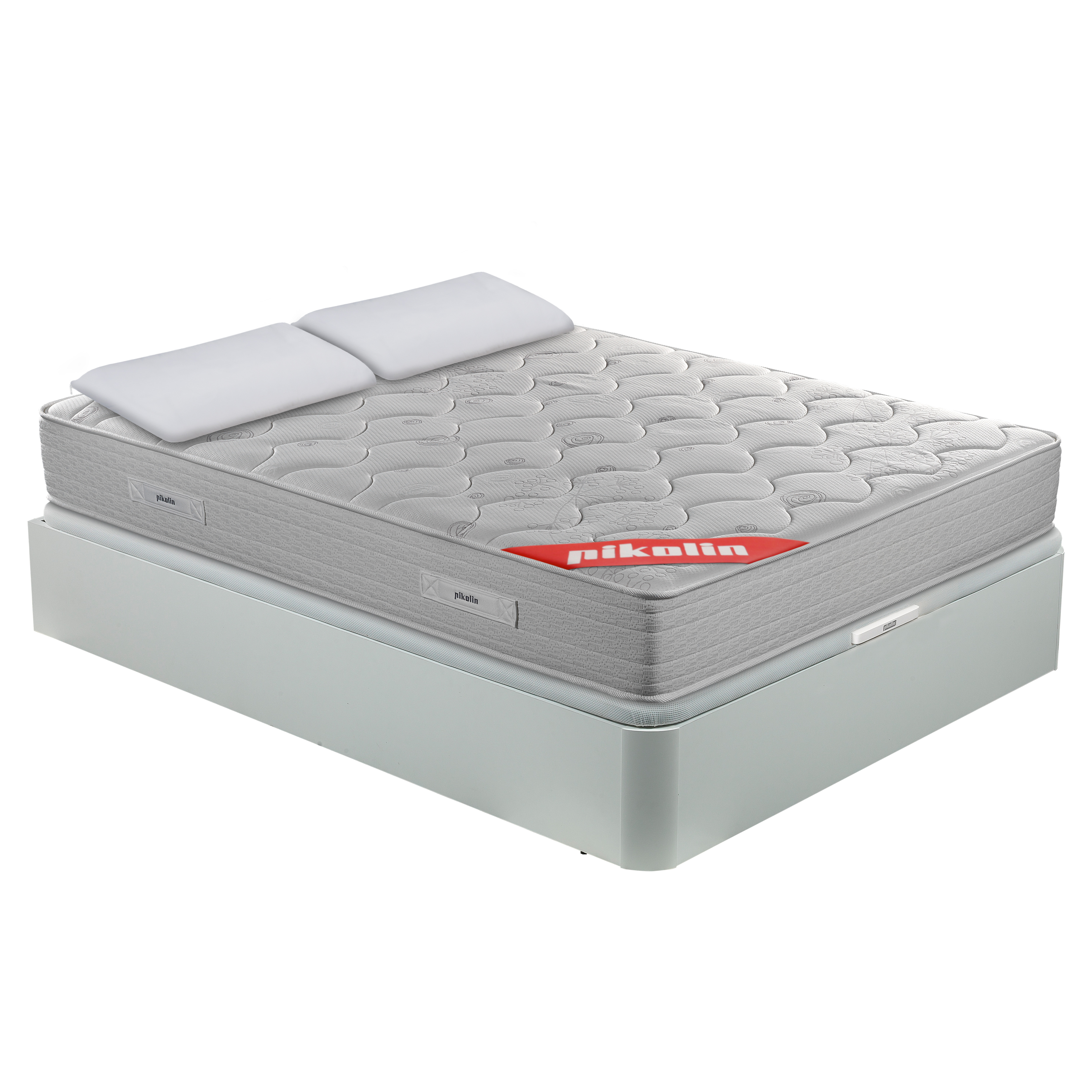 Pikolin Pack De muelles 135x190 canapé base abatible blanca y dos almohadas fibra incluye subida somier 25 cm domicilio montaje retirada