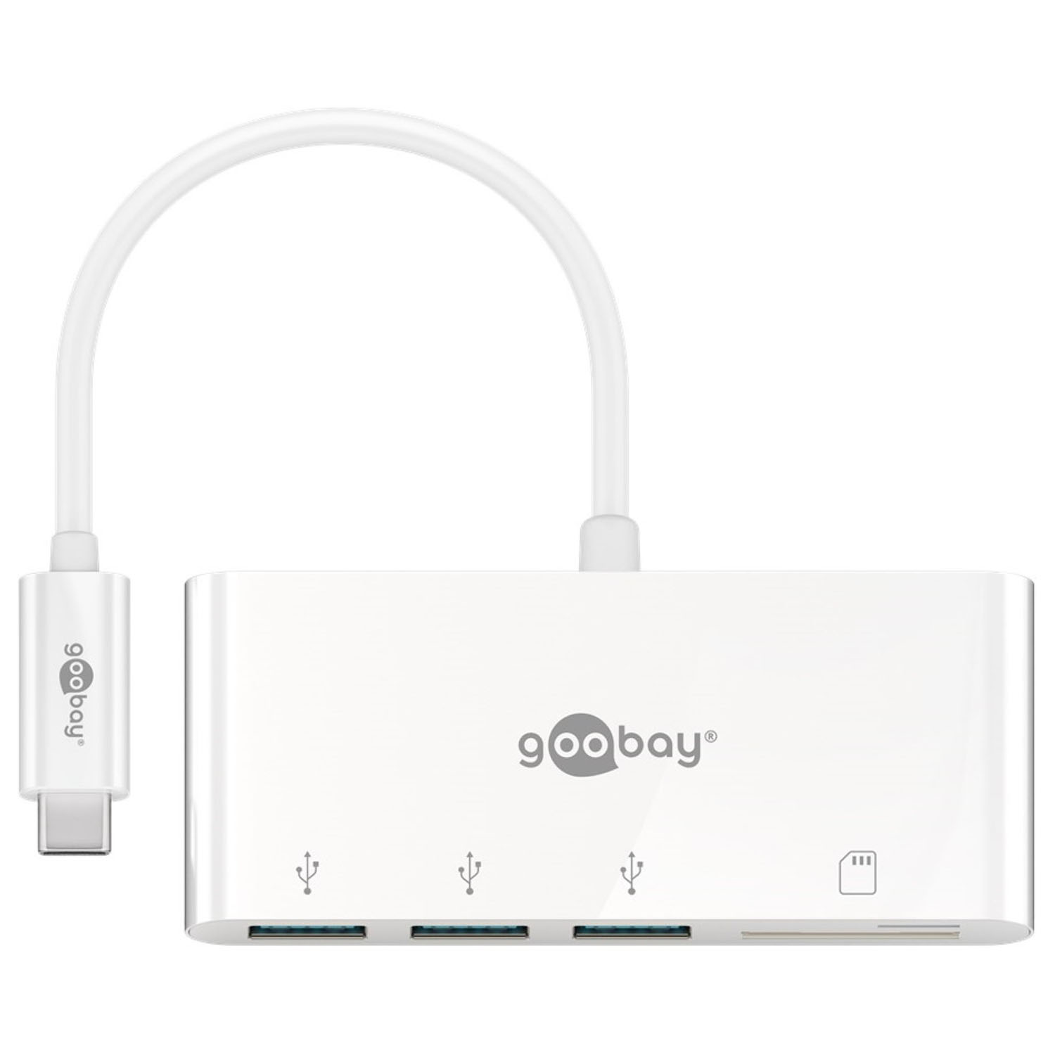 GOOBAY 62097 Multiport-Adapter CardReader, USB-C Weiß Hub