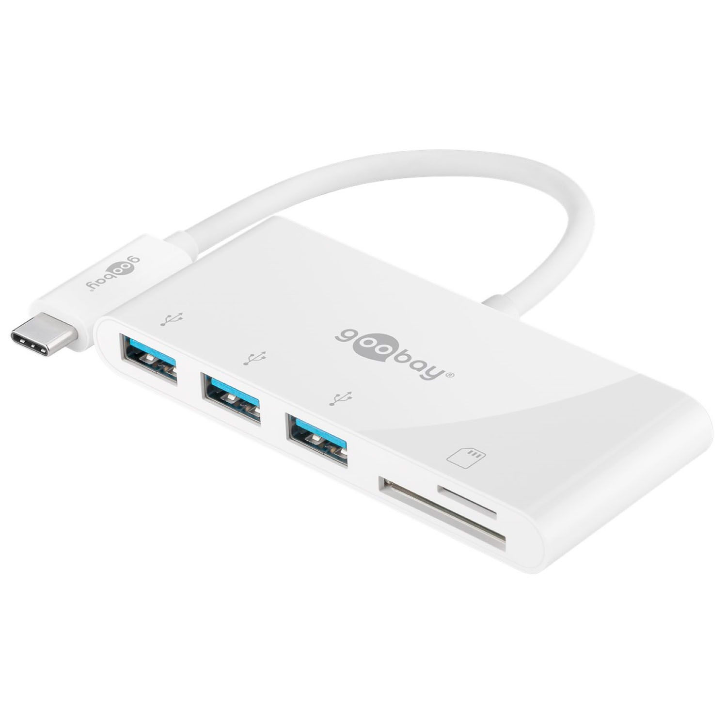 GOOBAY 62097 Multiport-Adapter CardReader, USB-C Hub, Weiß