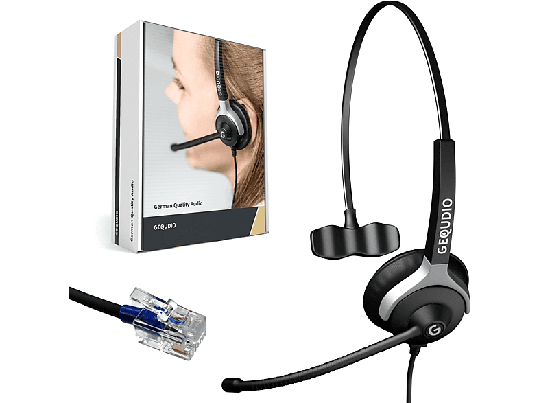 GEQUDIO Headset mit 1-Ohr Schwarz Cisco für Kabel, On-ear Headset