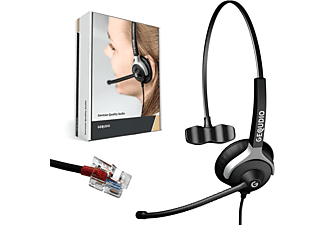 GEQUDIO Headset 1-Ohr für Yealink, Snom, Grandstream mit Kabel, On-ear Headset Schwarz