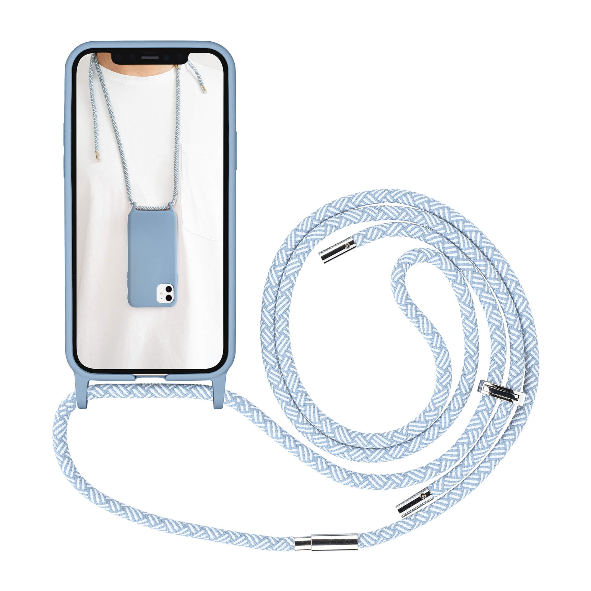 ARTWIZZ HangOn Case Apple, Umhängetasche, 12 iPhone mini, Hellblau Silicone