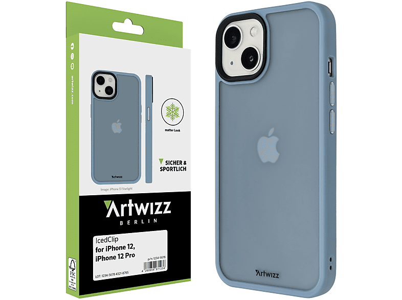 ARTWIZZ IcedClip, Backcover, Apple, iPhone 12, iPhone 12 Pro, Blau
