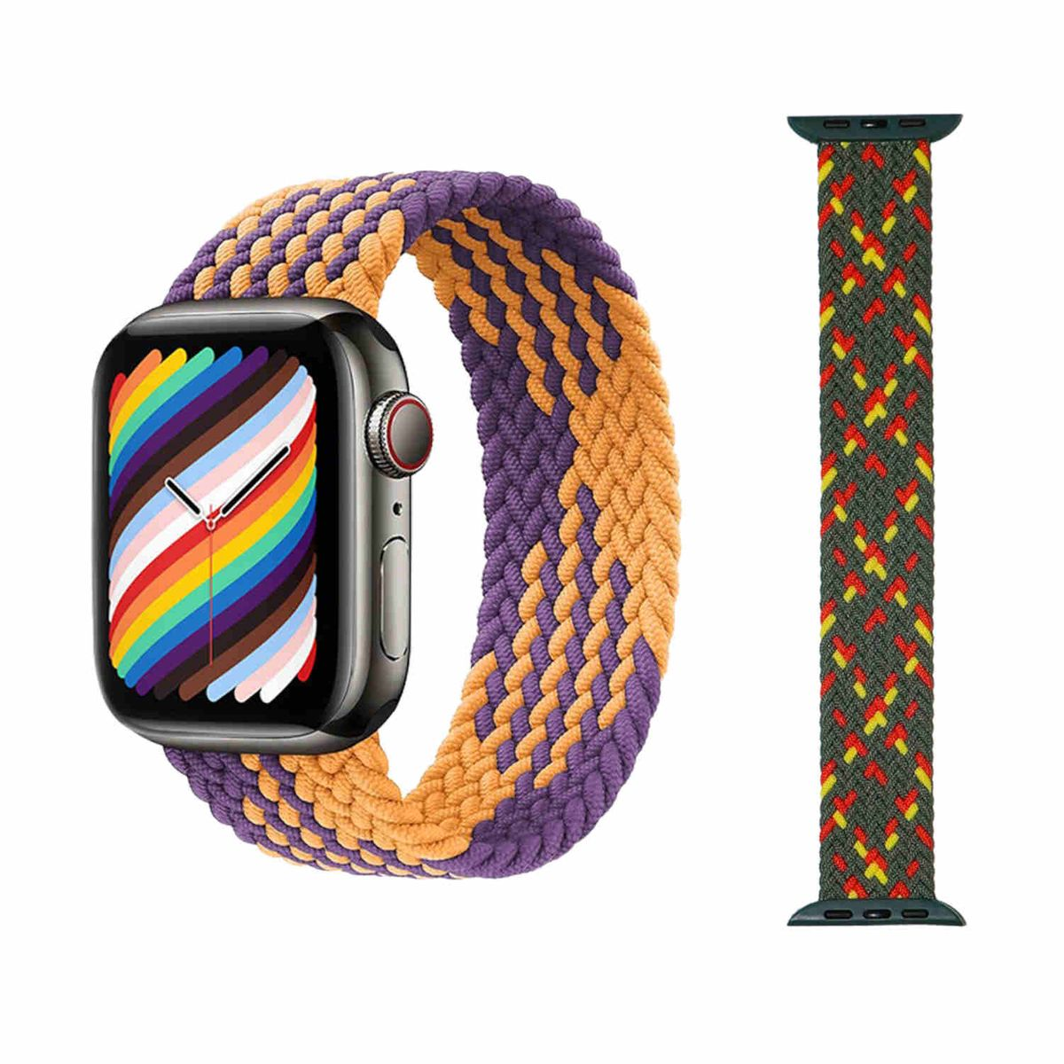 WIGENTO Nylon Design 6 Ersatzarmband, 40 / Series 3 38mm, Watch 1 Apple, Größe Muster 8 4 10 9 Band 2 41 M, SE 7 5 