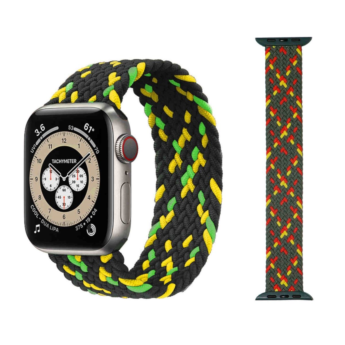 / / 5 45 Series 2 SE 4 Apple, 9 3 Muster 2 Größe / Nylon WIGENTO 1 Smartwatchhülle, 49mm Ultra 8 7 6 Watch + Silikon Design L, / 1 42mm, Band / 44 23