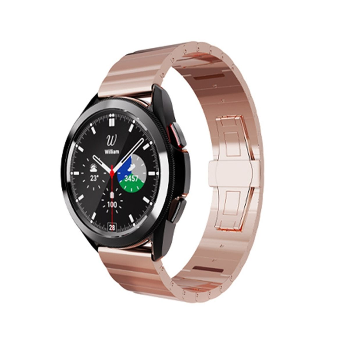 Pro / / 6 / Stahl Design 5 45mm / Watch 40 Watch 6 Galaxy Gold WIGENTO mm Watch Band, 4 44 Metall 5 / 4, Ersatzarmband, Rose 2 Samsung, Style /