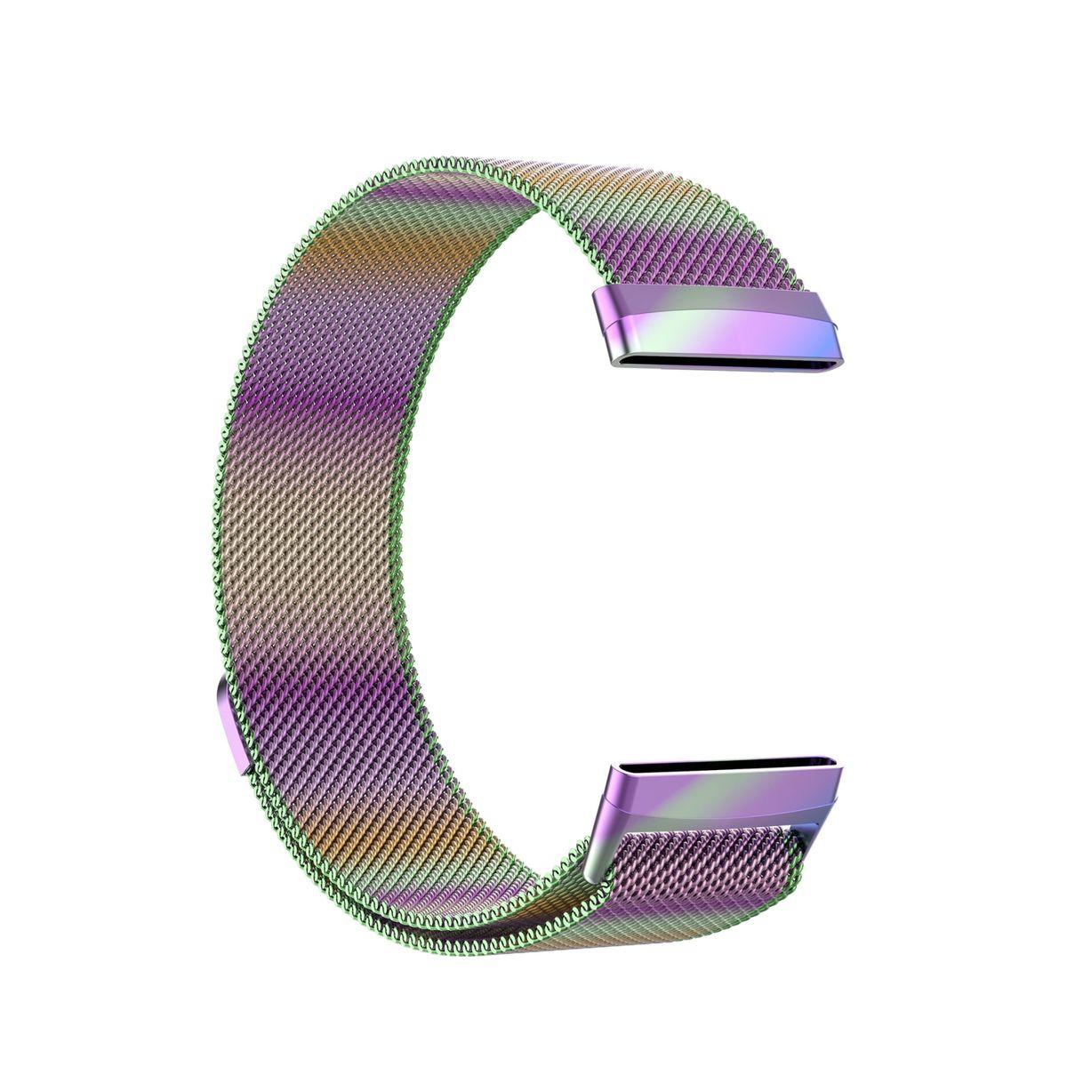 WIGENTO Magnet Metall Design / 3 Mehrfarbig 1 Sense Ersatzarmband, Versa Band, 4 + 2, Fitbit, 
