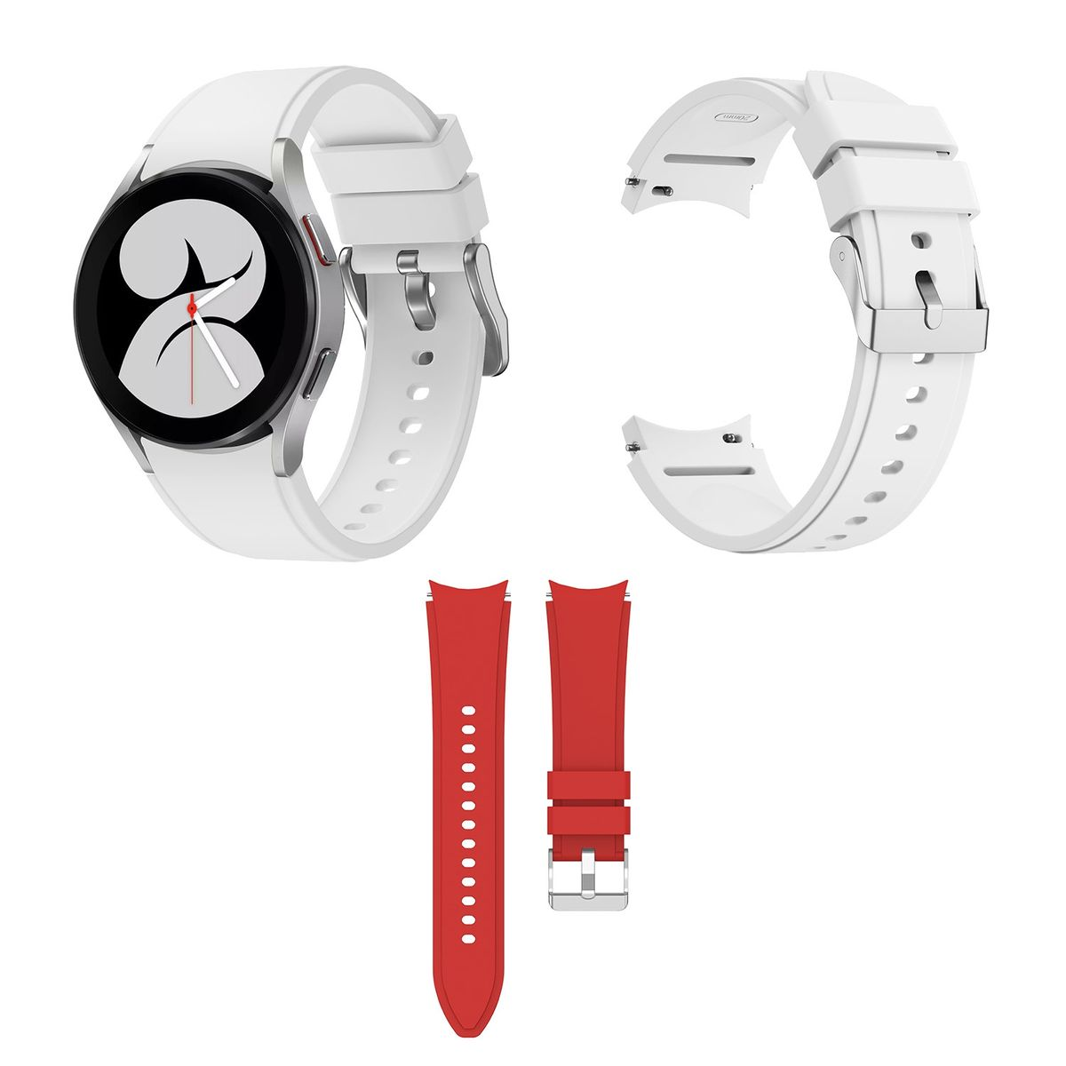 WIGENTO Kunststoff / / mm Watch mm 5 Pro Watch 6 / 4 mm, 4 46 Classic Silikon Weiß / 43 / 45mm / Watch 44 40 47 5 / 42 Galaxy Samsung, Ersatzarmband, Armband, 6