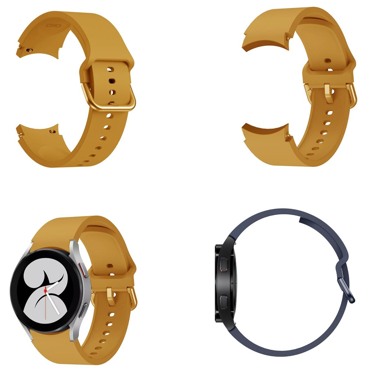 WIGENTO Kunststoff / / 44 Classic Gelb 5 Samsung, 40 4 / 45mm / Silikon mm Armband, Pro Watch Watch Watch 42 / 6 / / 4 6 46 Galaxy 43 mm 5 mm, 47 Ersatzarmband