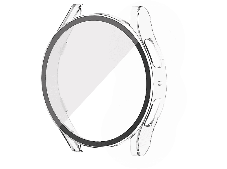 WIGENTO Kunststoff Schock Hülle + H9 Hart Glas Folie, Full Cover, Samsung, Galaxy Watch 5 44 mm, Transparent