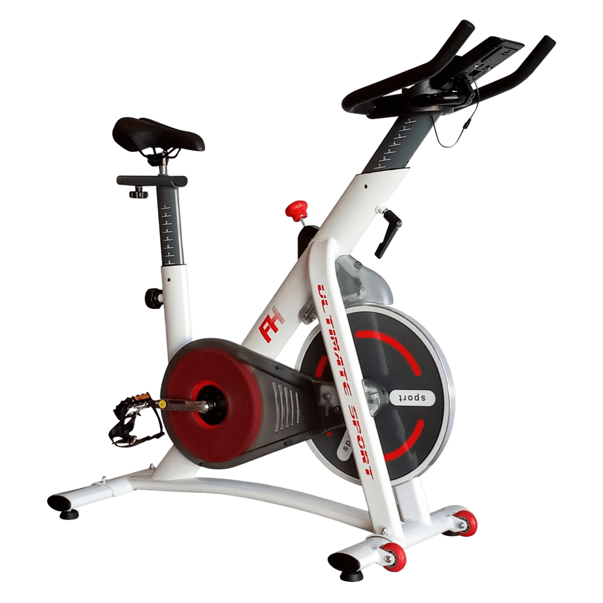 Bicicleta Indoor Clover ultimate fitness bh estacionaria blanco 115x49x115