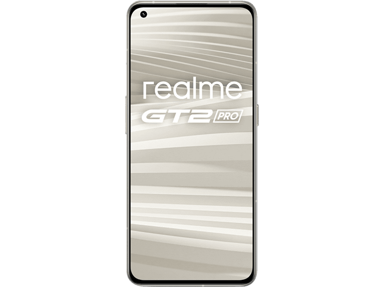 Smartphone mit Realme GT2 Pro Logo auf dem Bildschirm.