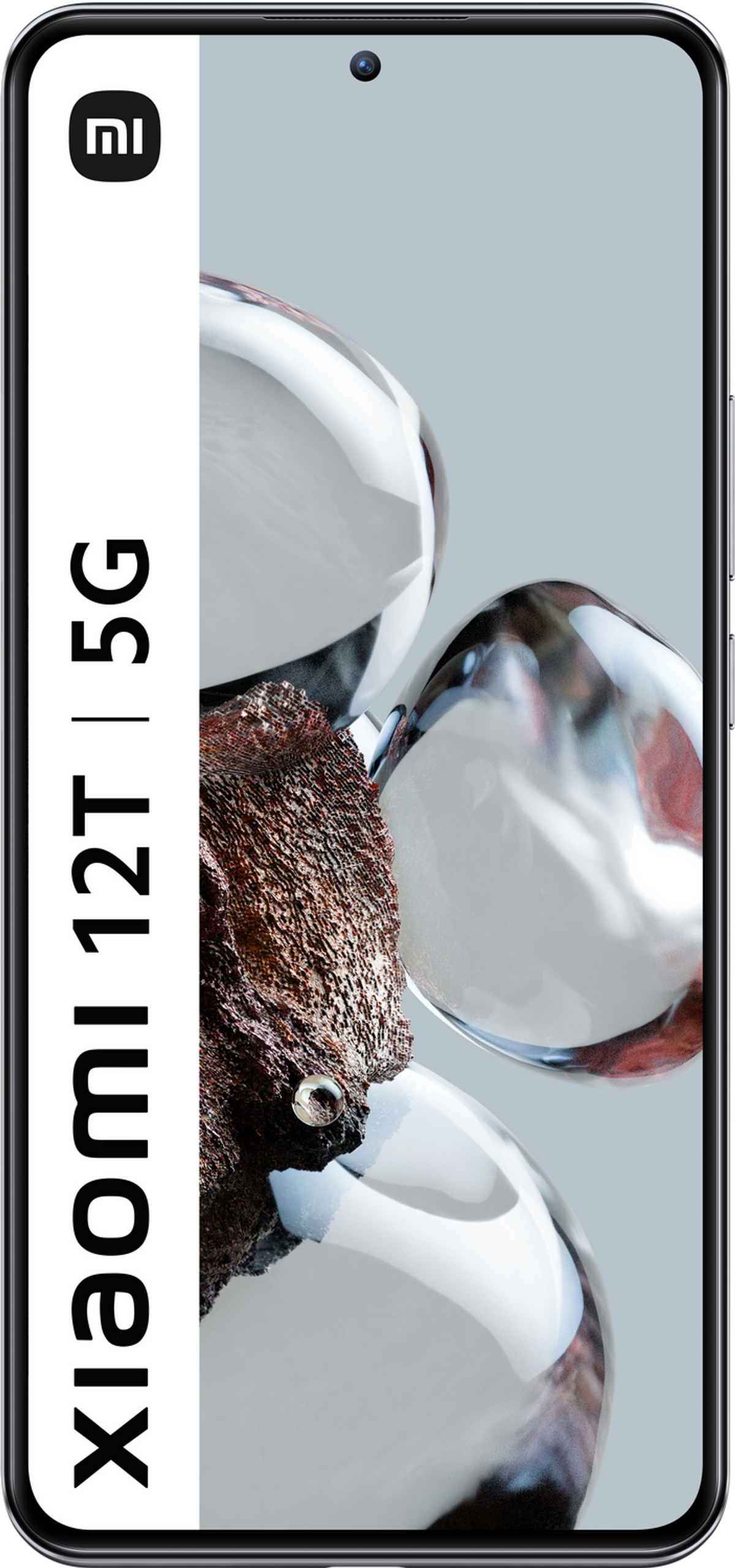 Telefon Xiaomi 12T 5G, pokazujący ekran i nazwę marki.