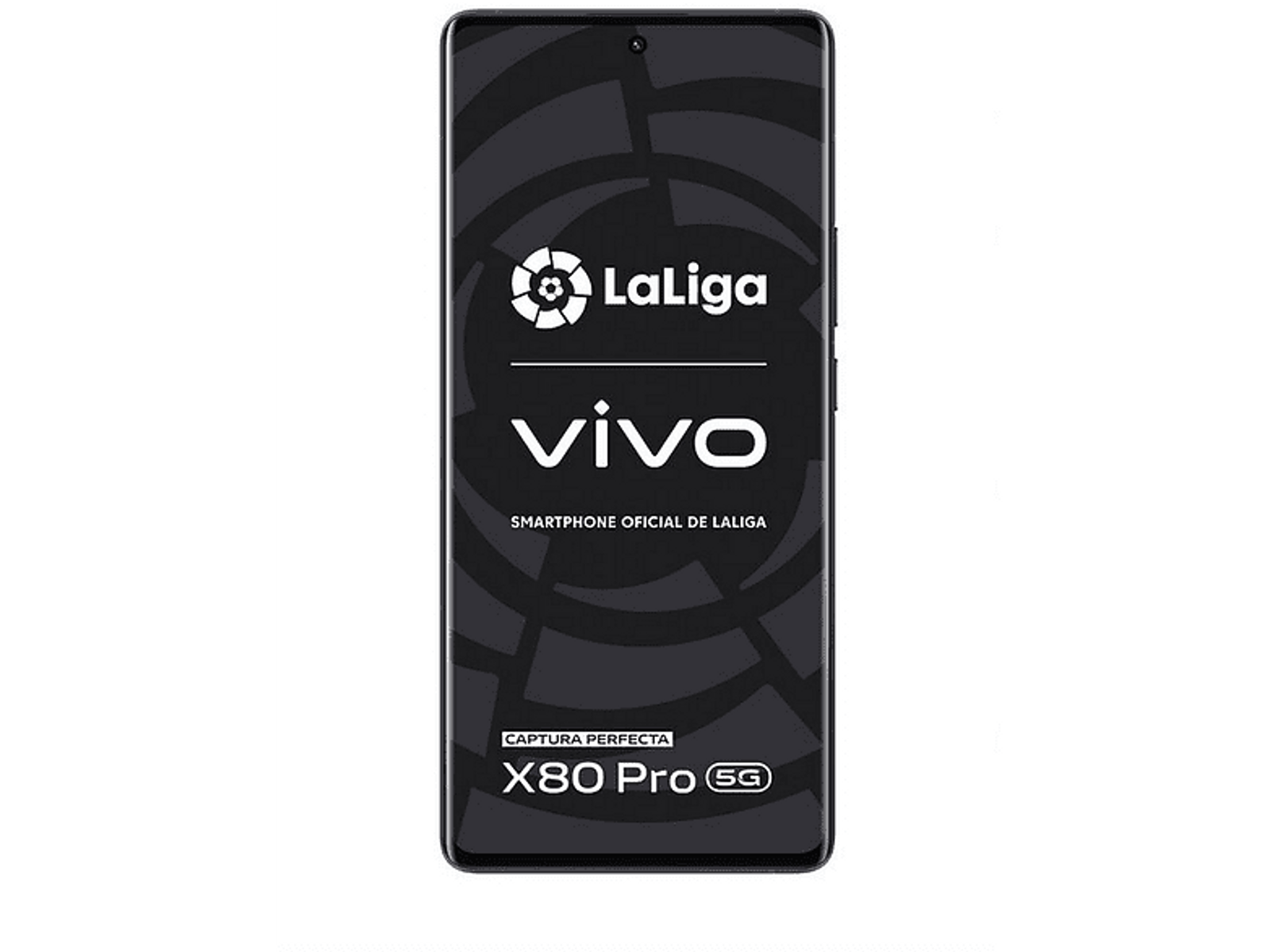 Ein Vivo-Smartphone mit LaLiga-Logo auf dem Bildschirm und dem Text: X80 Pro 5G.