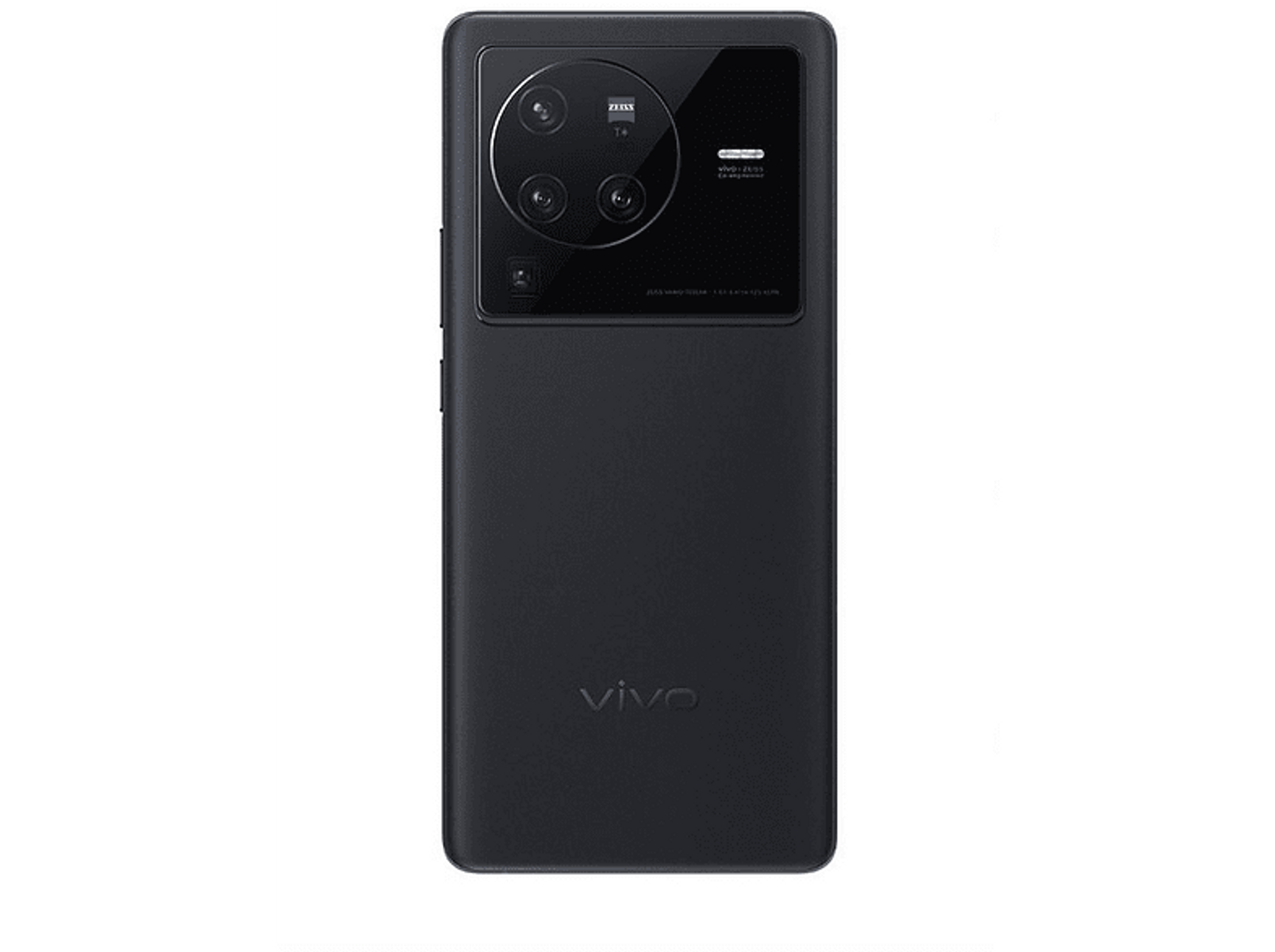 Rückseite eines schwarzen Smartphones mit mehreren Kameras und Markenlogo.