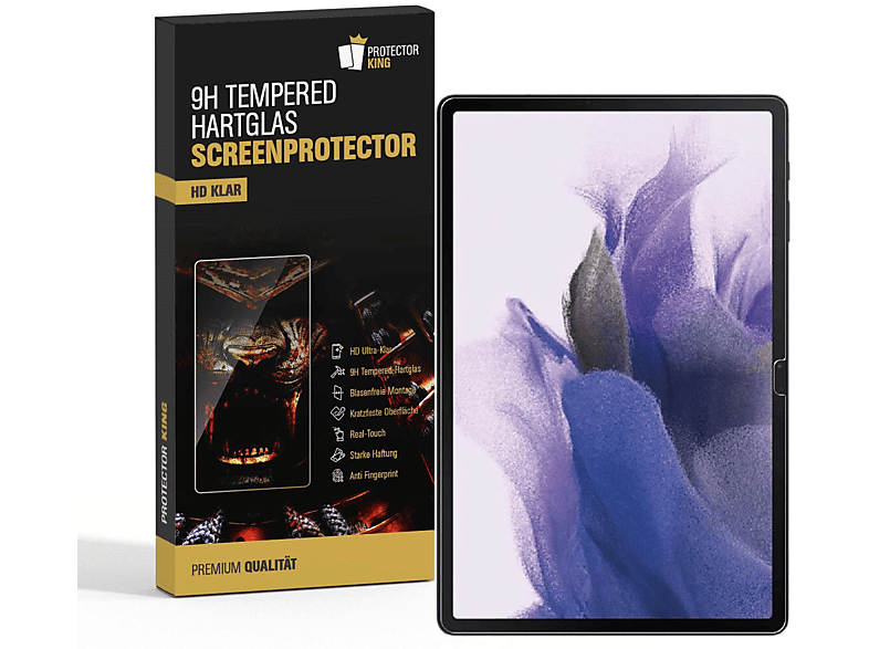 PROTECTORKING 1x Echtes Tempered 9H Hartglas Schutzglas HD KLAR Displayschutzfolie(für Samsung Galaxy Tab S7 FE)