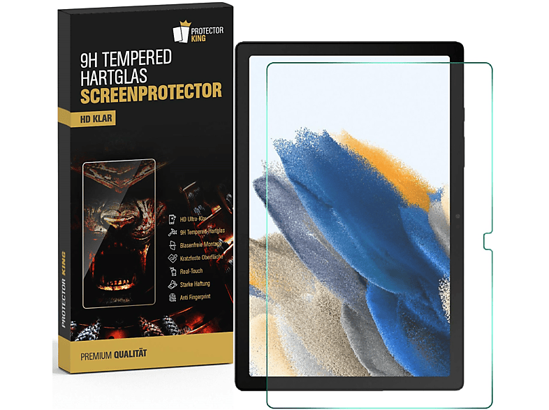 PROTECTORKING 1x Echtes Tempered 9H Hartglas Schutzglas HD KLAR Displayschutzfolie(für Samsung Galaxy Tab A8 10.5 2021)