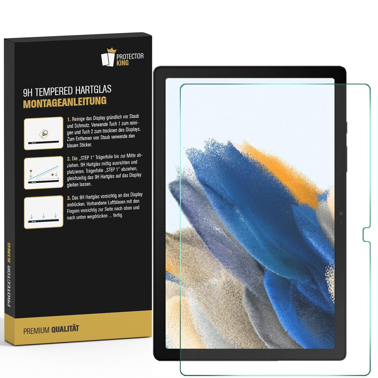 4x Samsung Hartglas 10.5 HD PROTECTORKING Schutzglas Galaxy Tab Displayschutzfolie(für Tempered A8 2021) 9H Echtes KLAR
