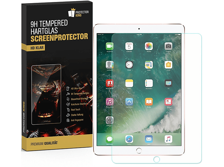 PROTECTORKING 3x 9H Hartglas Schutzglas 10.5) iPad Displayschutzfolie(für KLAR Apple Pro HD