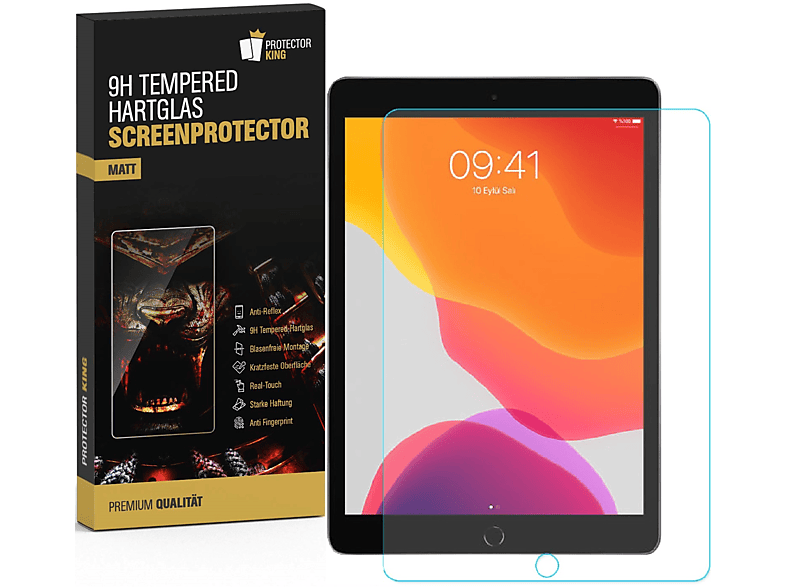 PROTECTORKING 3x 9H Hartglas Schutzglas Generation 2019/ Apple MATT 2021)) 2020/ 9. 8. ENTSPIEGELT iPad Displayschutzfolie(für Generation Generation 10.2(7