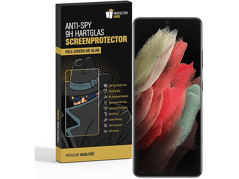 ANTI-SPY Schutzglas Privacy Hartglas 9H Samsung Galaxy PROTECTORKING S22) 2x Displayschutzfolie(für