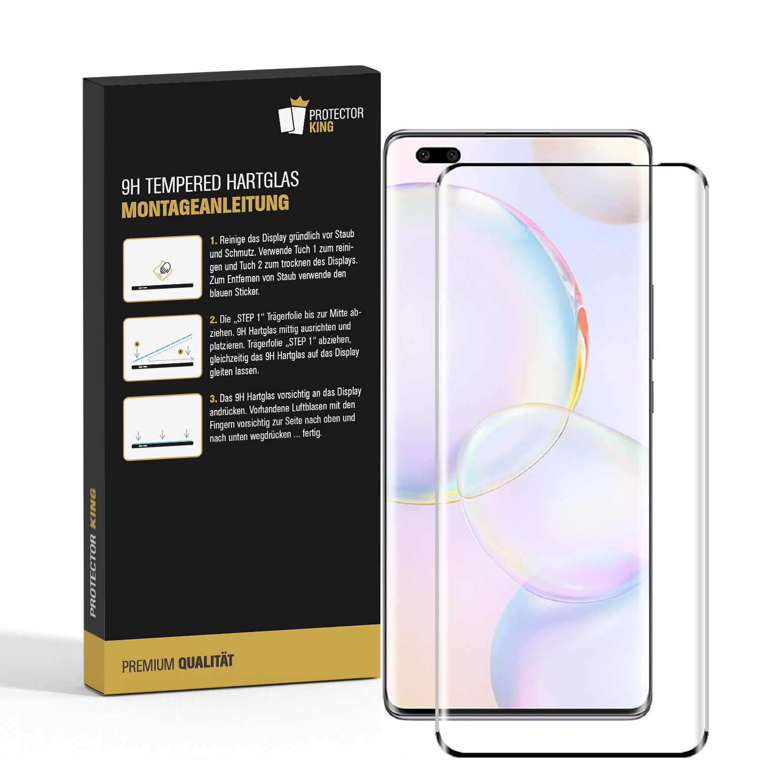 FULL 9H CURVED Displayschutzfolie(für Hartglas Schutzglas 50 6x Pro) PROTECTORKING Honor HD KLAR