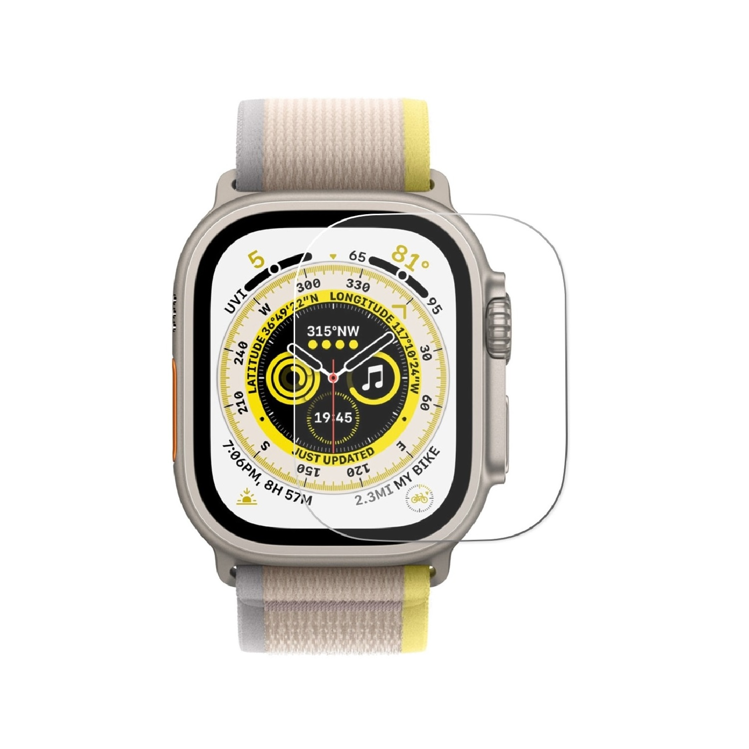 PROTECTORKING 1x Echtes Tempered Displayschutzfolie(für Ultra KLAR Schutzglas Hartglas HD 49mm) Apple Watch 9H