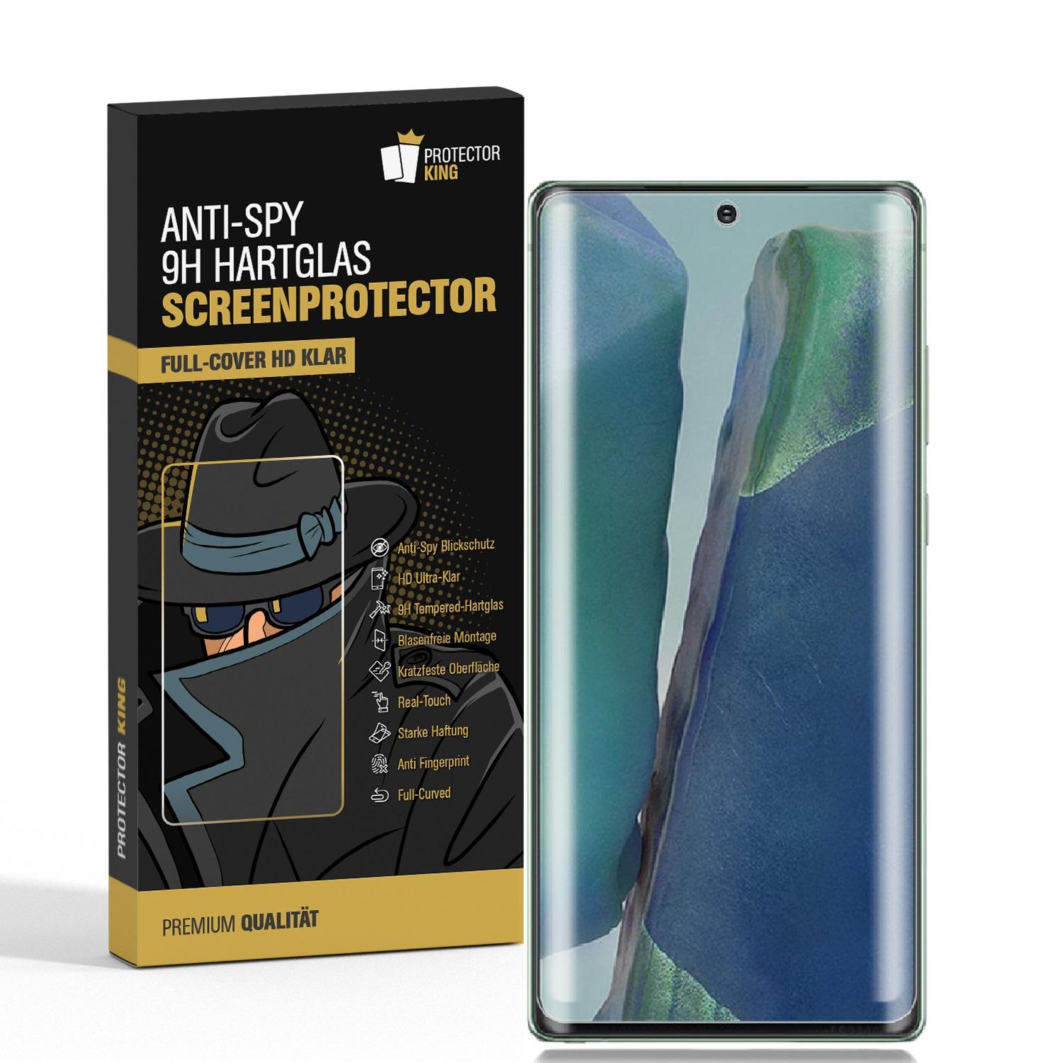 Schutzglas 20) 2x Samsung PROTECTORKING 9H Displayschutzfolie(für Hartglas ANTI-SPY Note Galaxy FULL CURVED